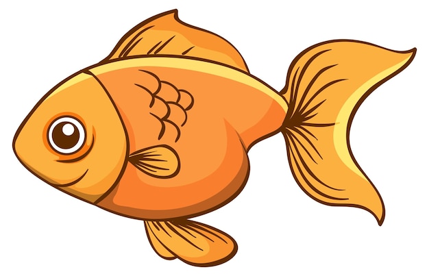 Vetor grátis um peixinho dourado em fundo branco