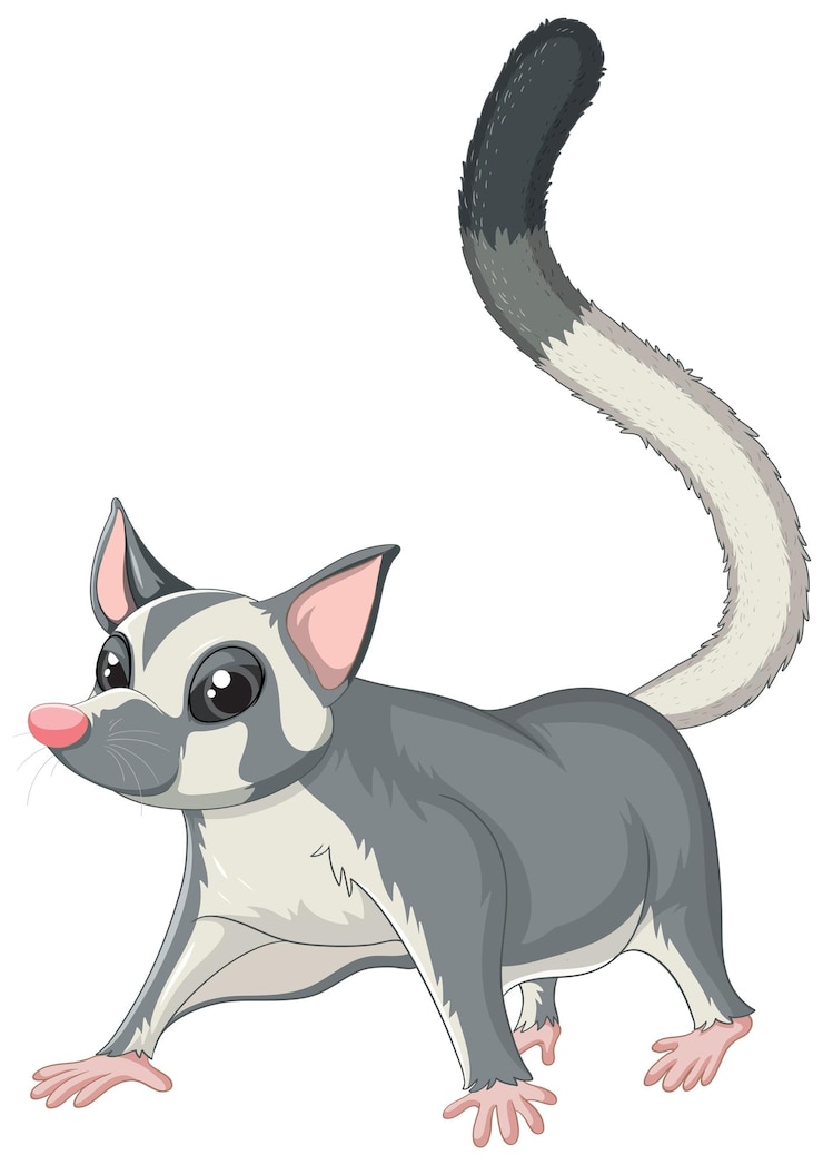 Vetor grátis um personagem de desenho animado bonito e fofo de planador de açúcar