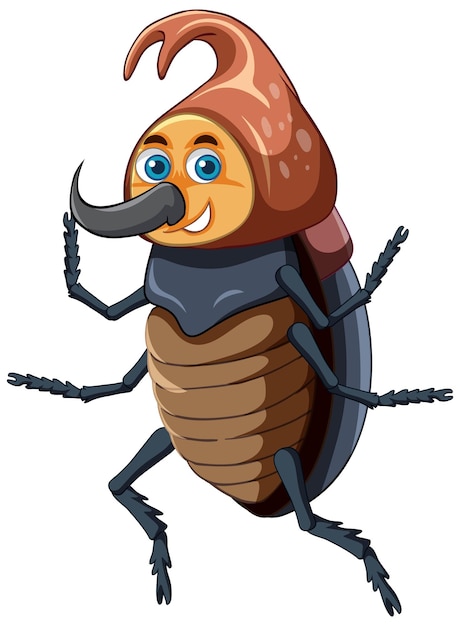 Vetor grátis um personagem de desenho animado de besouro isolado