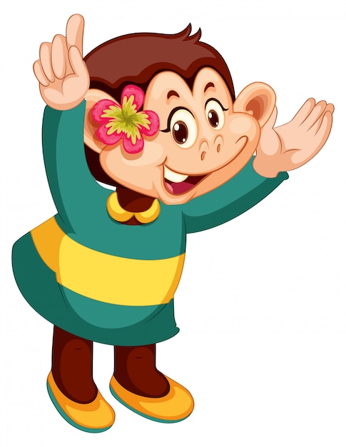 Vetor grátis um personagem de desenho animado de macaco