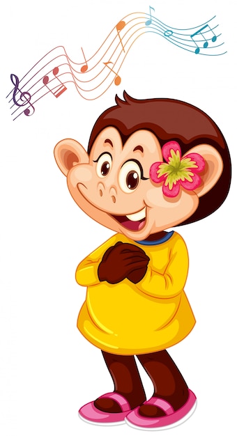 Vetor grátis um personagem de desenho animado de macaco