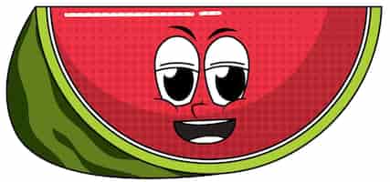 Vetor grátis um personagem de desenho animado de melancia no fundo branco