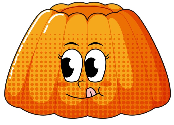 Vetor grátis um personagem de desenho animado de pudim em fundo branco