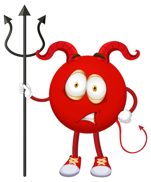 Vetor grátis um personagem de desenho animado do demônio vermelho com expressão facial