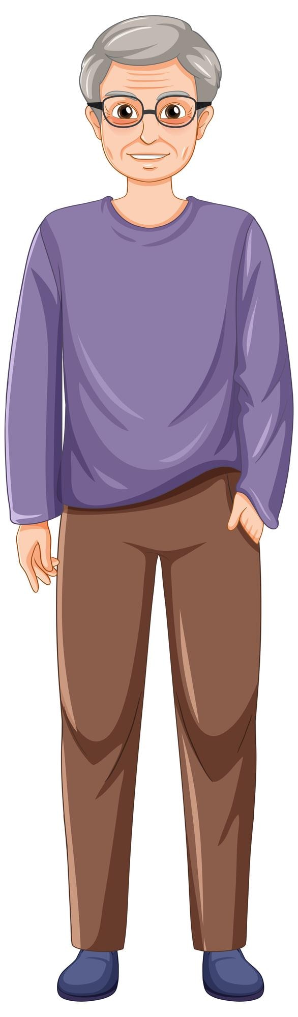 Vetor grátis um personagem de desenho animado masculino sênior