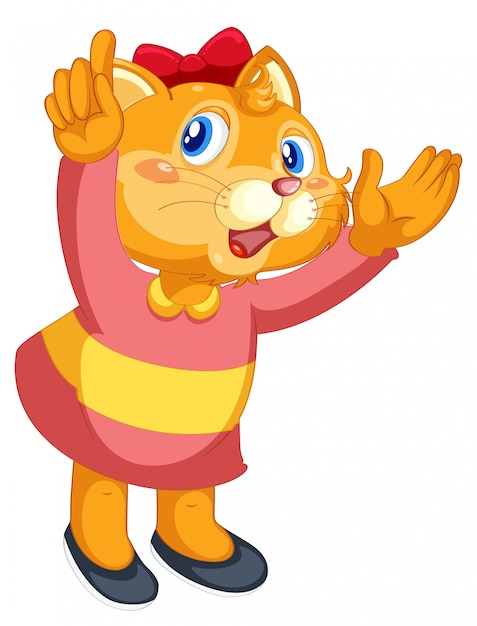 Um personagem de gato bonito