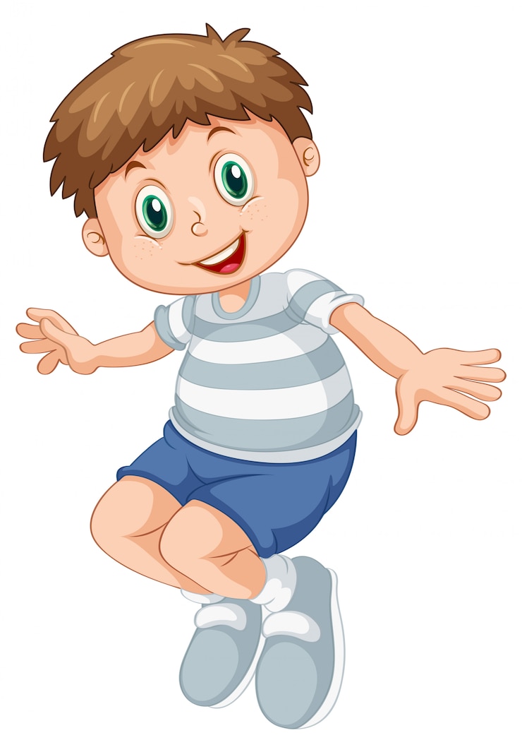 Vetor grátis um personagem de menino gordinho
