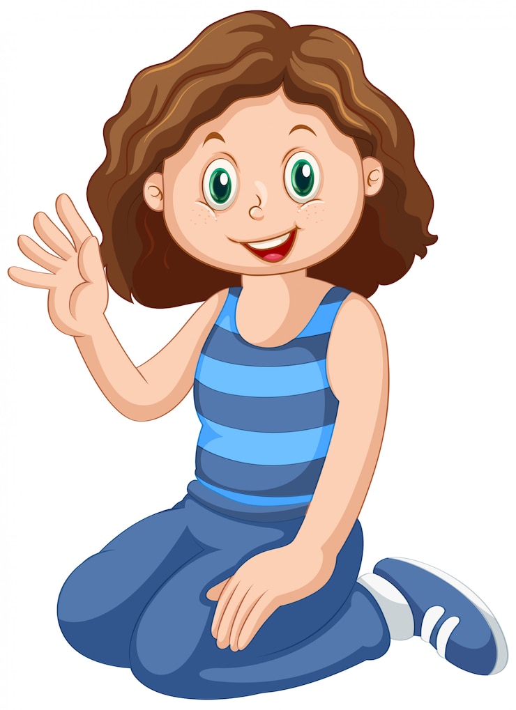 Vetor grátis um personagem feminino feliz