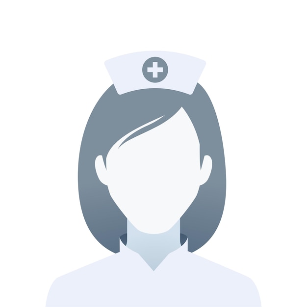 Um retrato sem rosto de uma enfermeira. Ilustração vetorial isolada