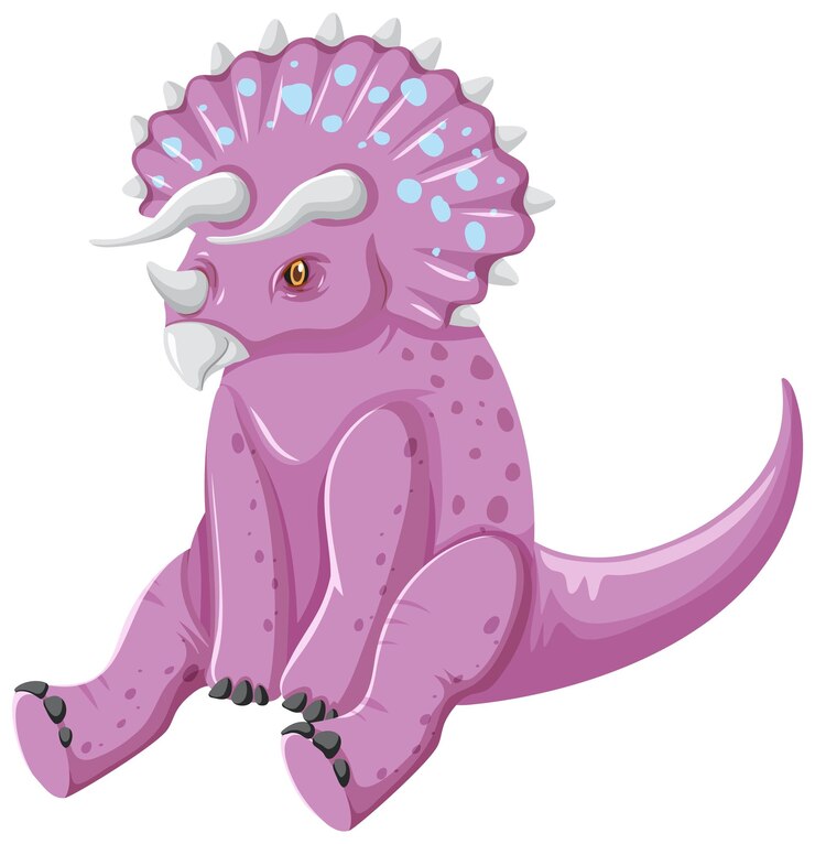 Vetor grátis um triceratops de dinossauro no fundo branco