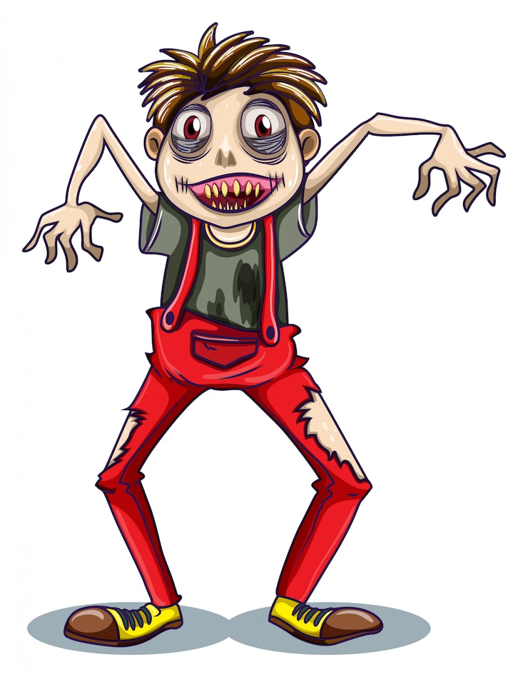 Vetor grátis um zumbi dançando
