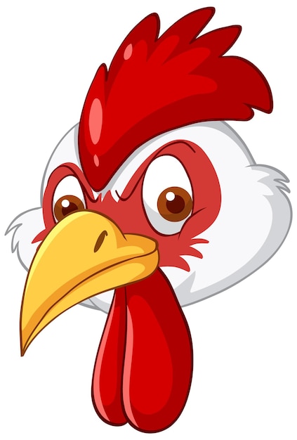 Vetor grátis uma cabeça de frango em estilo cartoon