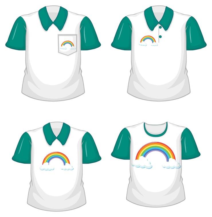 Vetor grátis uma camisa branca com mangas verdes sobre fundo branco