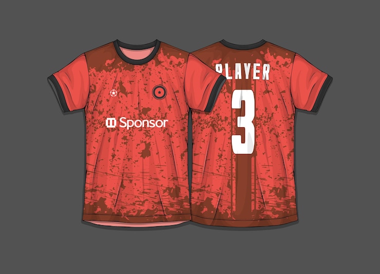 Vetor grátis uma camisa vermelha e preta que diz "patrocinador" nela.