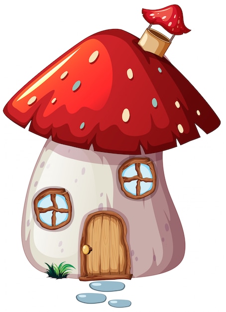 Vetor grátis uma casa de cogumelo encantada