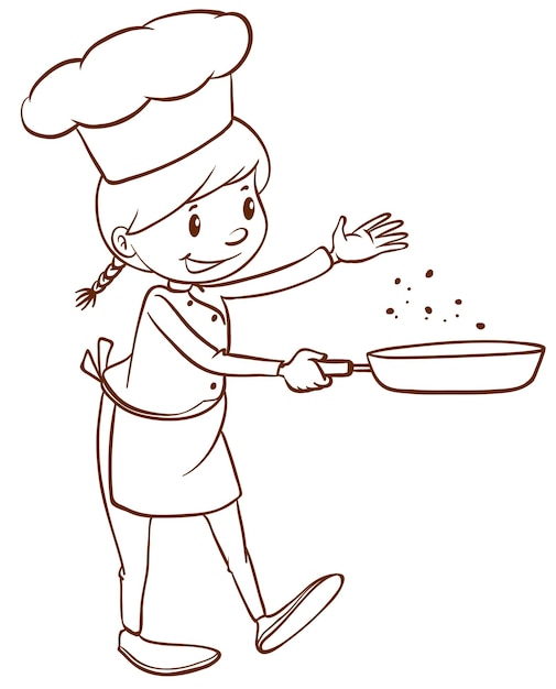 Vetor grátis uma cozinheira feminina