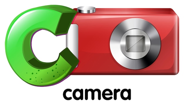 Vetor grátis uma letra c para câmera