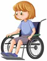 Vetor grátis uma menina sentada na cadeira de rodas