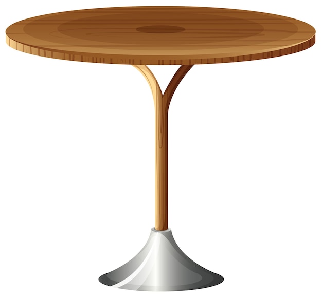Uma mesa redonda de madeira