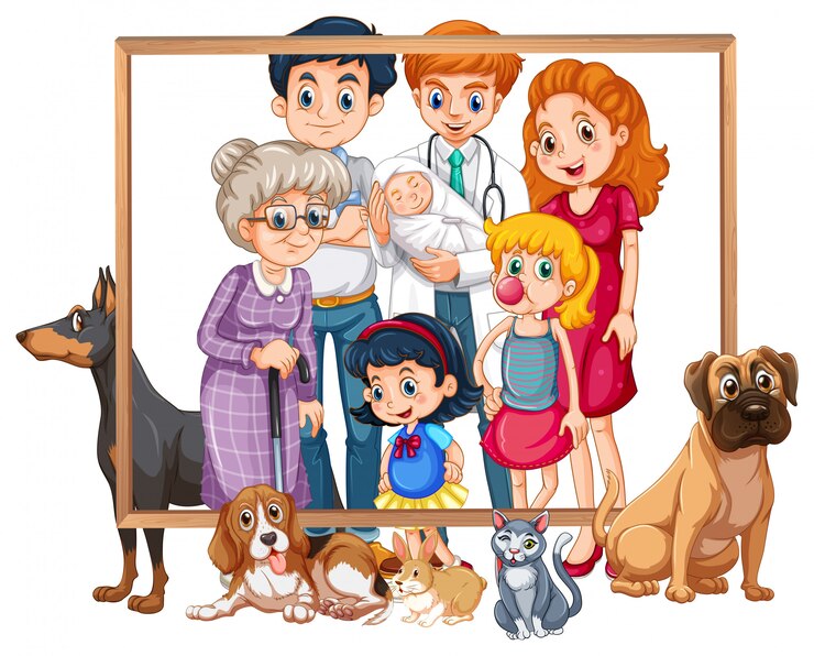 Vetor grátis uma moldura de família