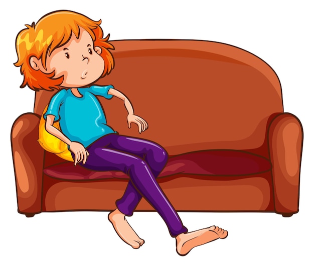 Vetor grátis uma mulher descansando no sofá