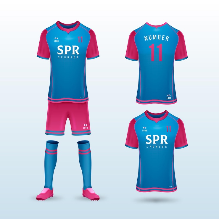 Vetor grátis uniforme de futebol