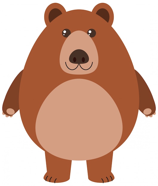 Vetor grátis urso pardo cartoon ilustração