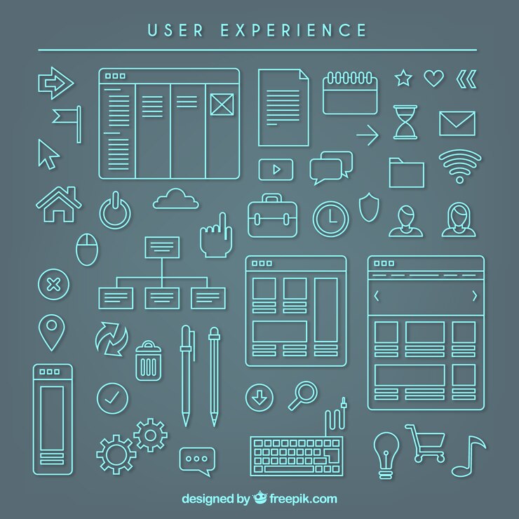 Vetor grátis user esboçado coleção elementos experiência