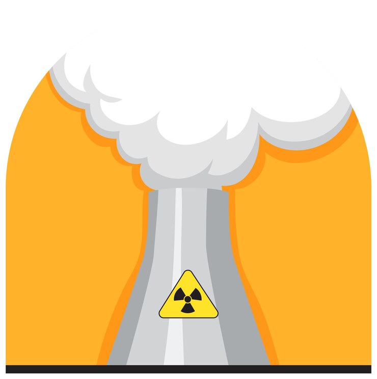 Vetor grátis usina nuclear em fundo branco