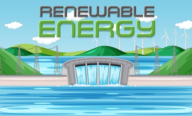 Usinas hidrelétricas geram eletricidade com bandeira de renovação