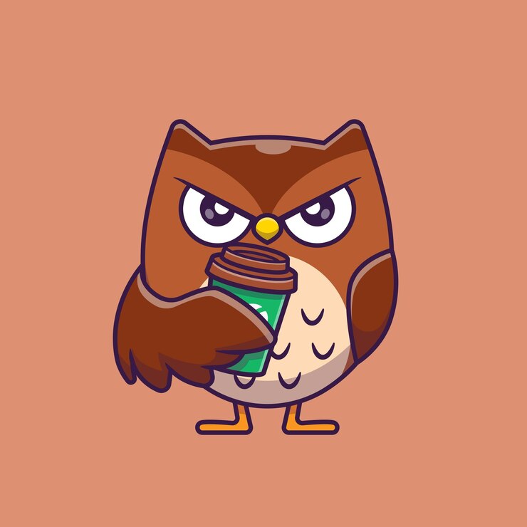 Vetor grátis uva bonita com xícara de café ícone vetorial de desenho animado ilustração ícone de bebida animal vector plano isolado