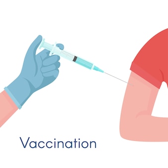 Vacid-19 vaccination administrada por um trabalhador médico ou profissional de saúde