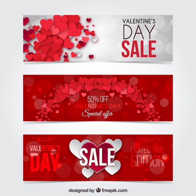 Valentine banners dia embalar com desconto