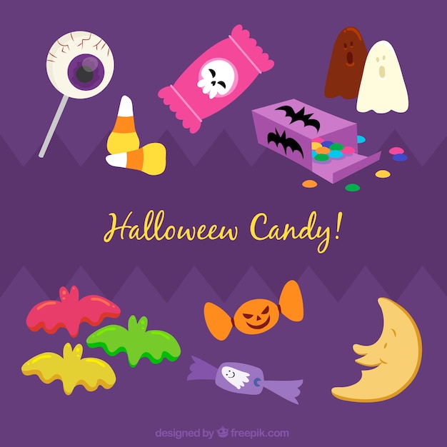 Variedade de doces de halloween