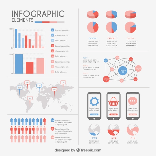 Variedade de elementos infográfico