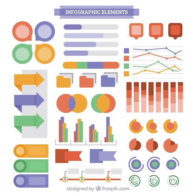 Variedade de elementos infográficos úteis