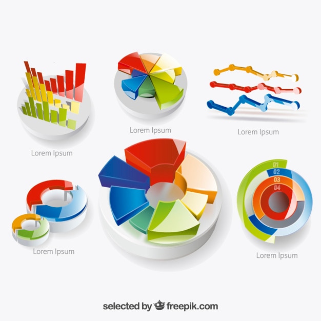 Vetor grátis variedade de gráficos coloridos