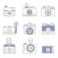 Vetor grátis variedade de ícones da câmara