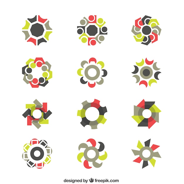 Variedade de logotipos florais