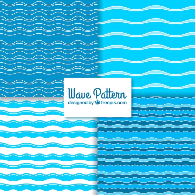 Variedade de padrões de ondas em design minimalista