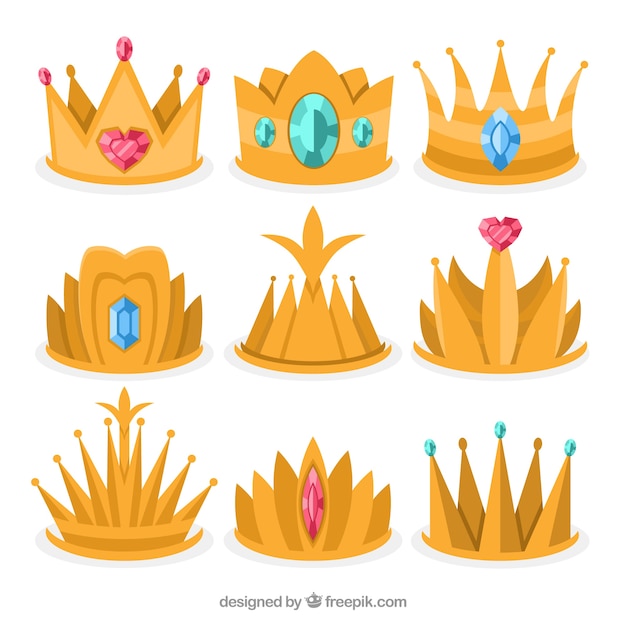 Variedade de seis coroas de ouro princesa