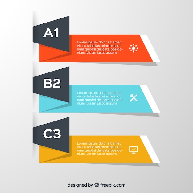 Vários banners infográfico em estilo geométrico