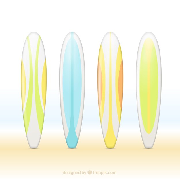 Vários desenhadas mão surfboards