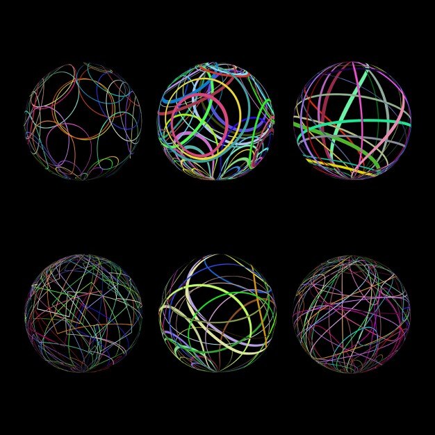 Vetor grátis vários projetos scribble de esferas em multi cores