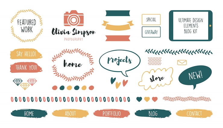 Vetor grátis vários quadros femininos bonitos e fitas para conjunto de blog
