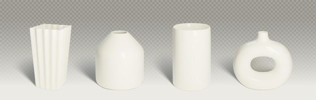 Vaso de cerâmica para flores vetor 3D realista