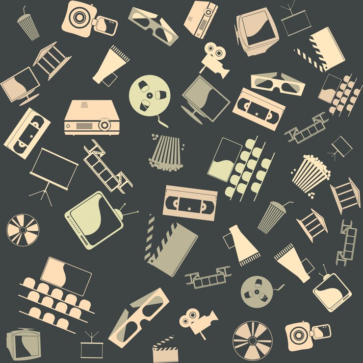 Vetor grátis vector background seamless. filme retro
