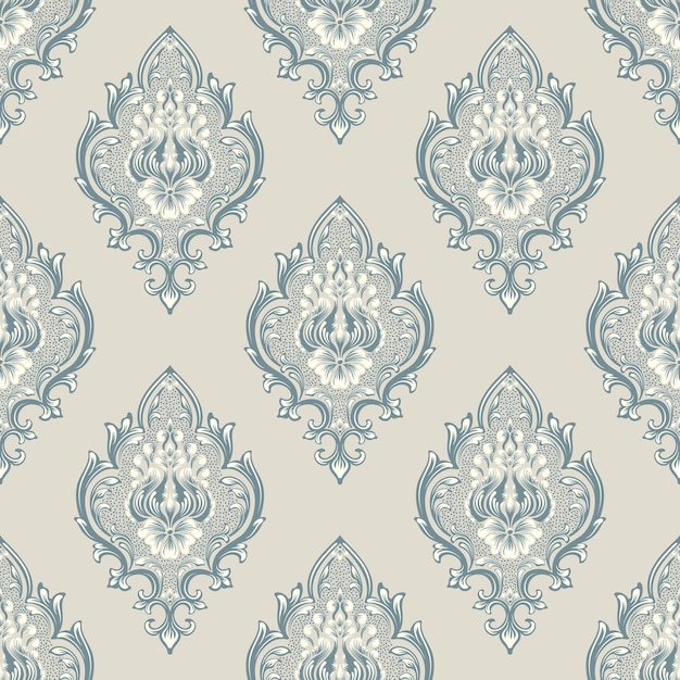 Vetor grátis vector damasco de fundo sem costura padrão de luxo clássico ornamento de damasco à moda antiga textura sem costura vitoriana real para papéis de parede embrulho têxtil modelo barroco floral requintado