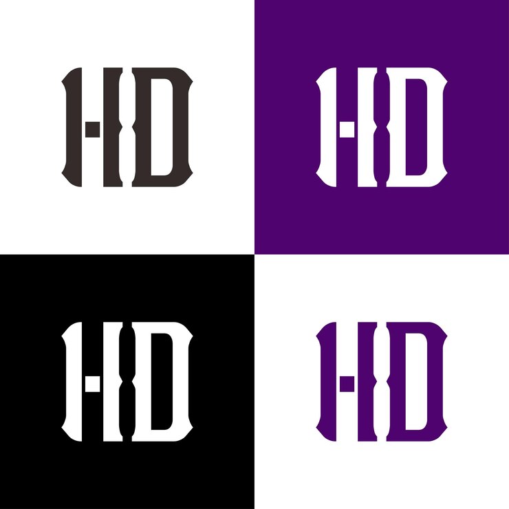 Vetor grátis vector de design da letra h d do logotipo
