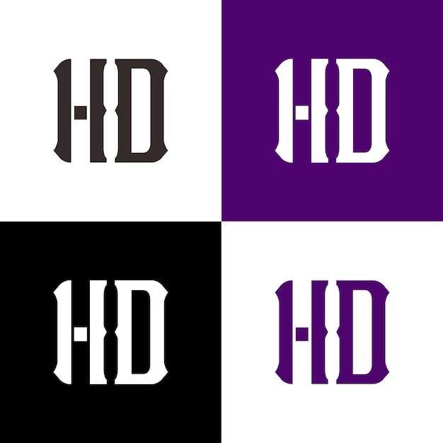 Vetor grátis vector de design da letra h d do logotipo